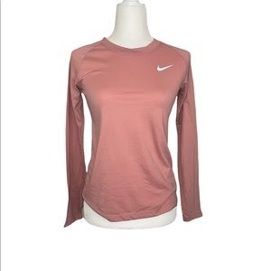 Nike Dri Fit long sleeve pink top, size XS